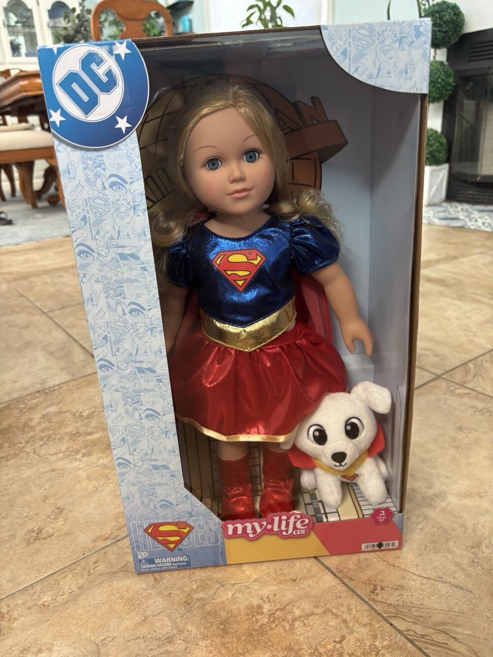 DC My Life As SUPERGIRL‎ 18" Doll Superhero Outfit & Krypto The Superdog Plush